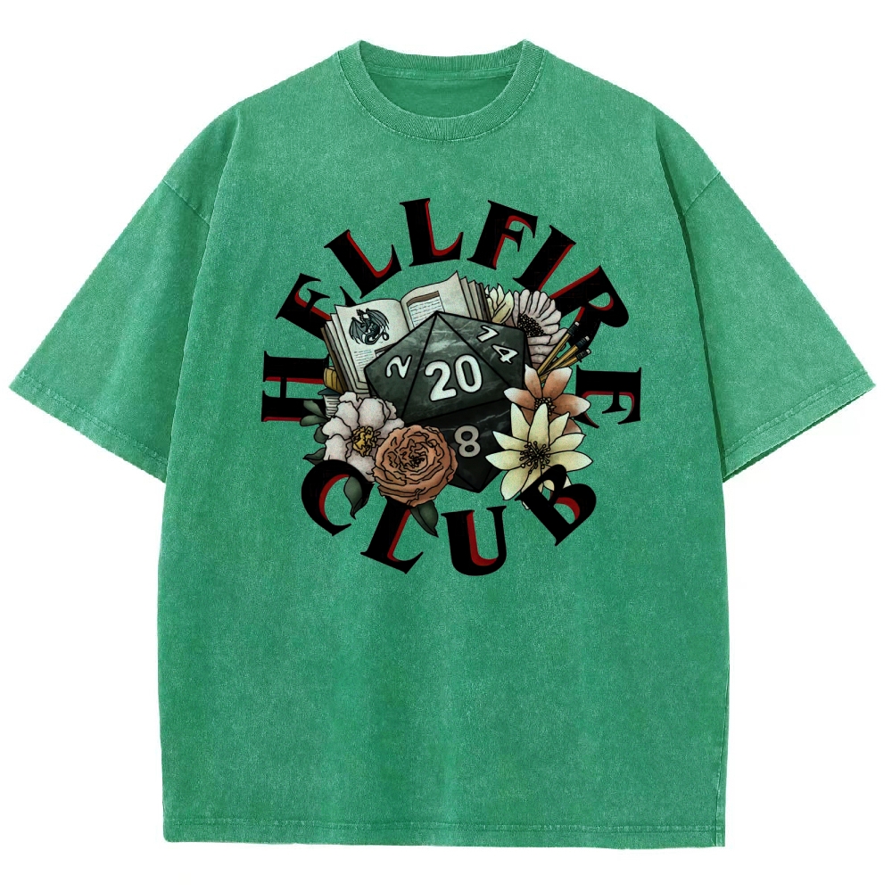 Hellfire Club Floral Dice Washed T-Shirt