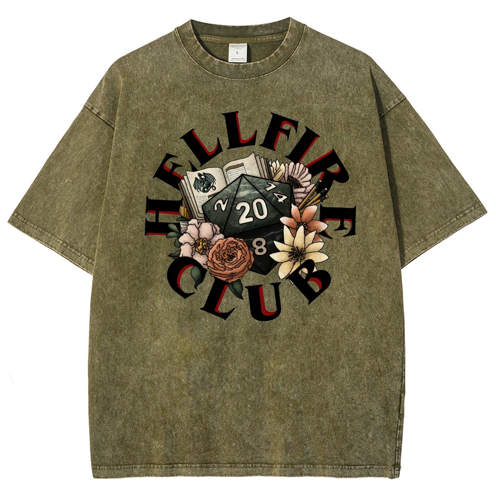 Hellfire Club Floral Dice Washed T-Shirt