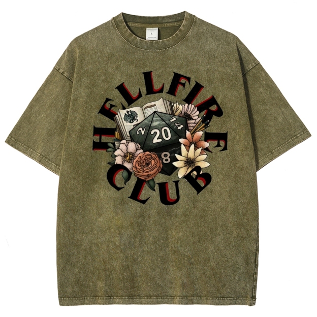 Hellfire Club Floral Dice Washed T-Shirt