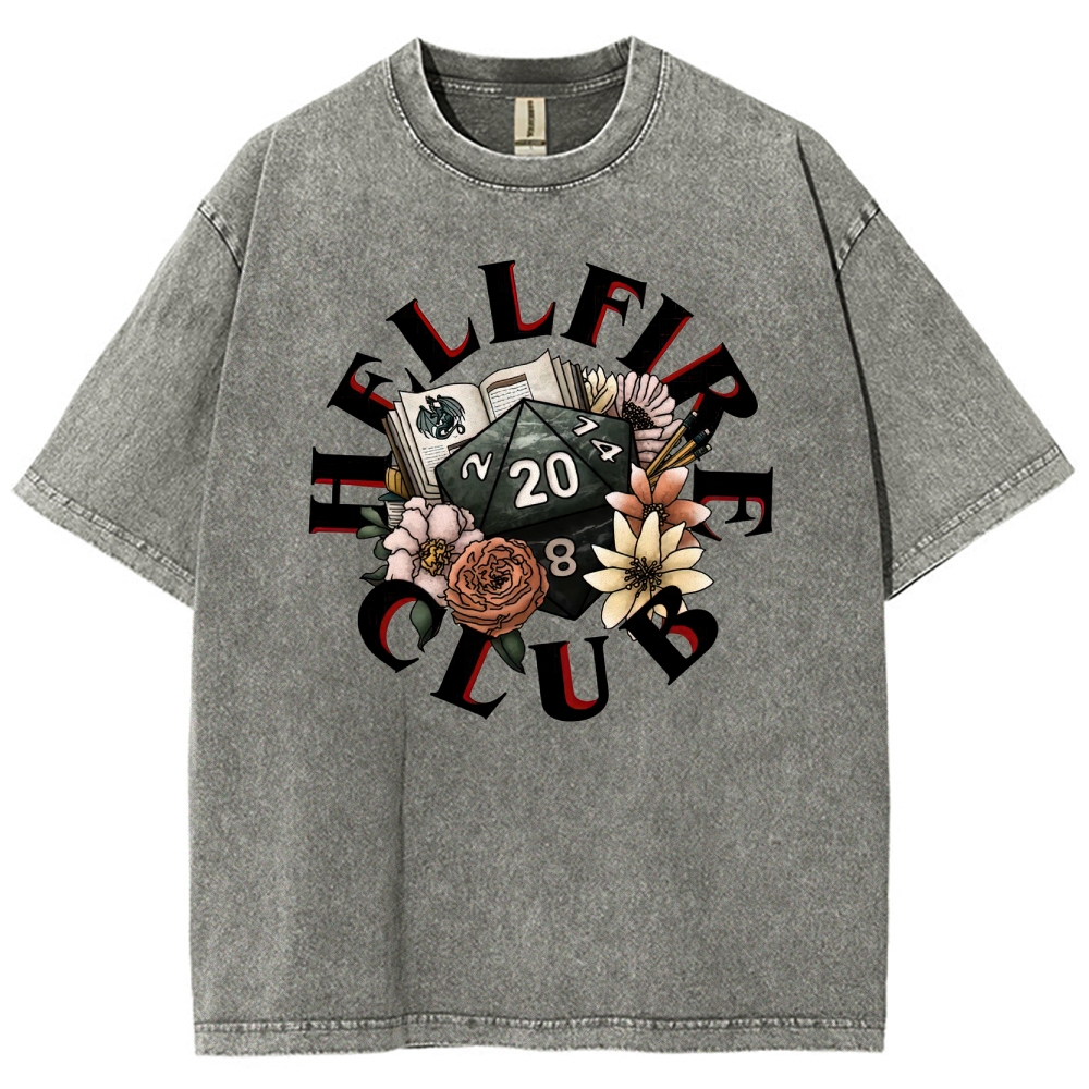 Hellfire Club Floral Dice Washed T-Shirt