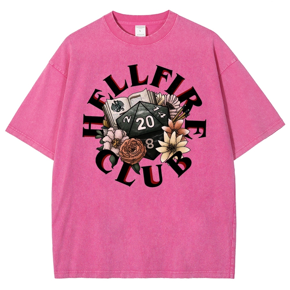 Hellfire Club Floral Dice Washed T-Shirt