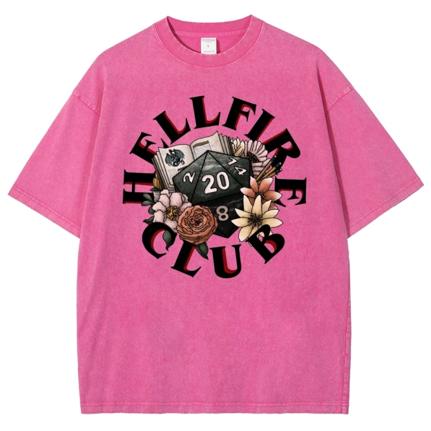 Hellfire Club Floral Dice Washed T-Shirt