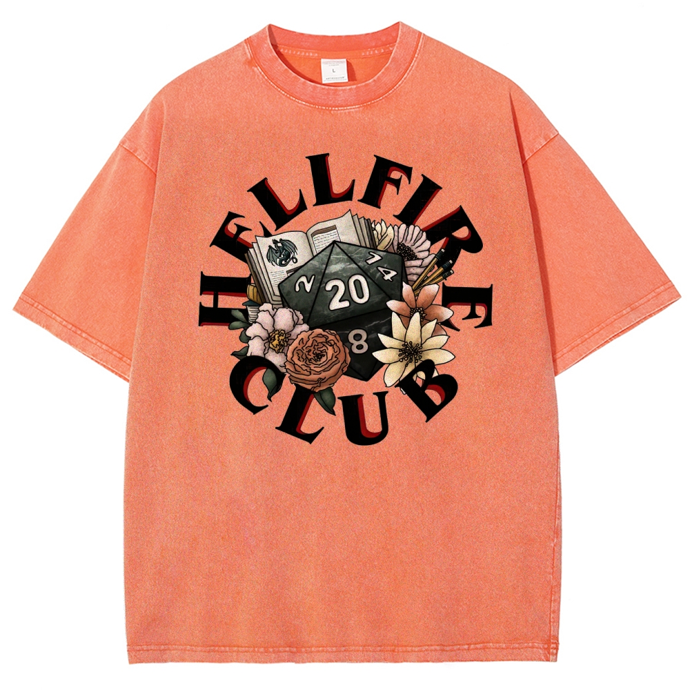 Hellfire Club Floral Dice Washed T-Shirt