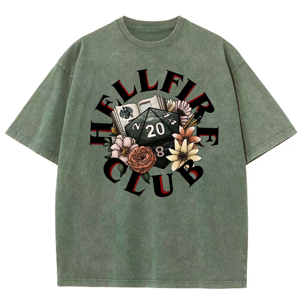 Hellfire Club Floral Dice Washed T-Shirt