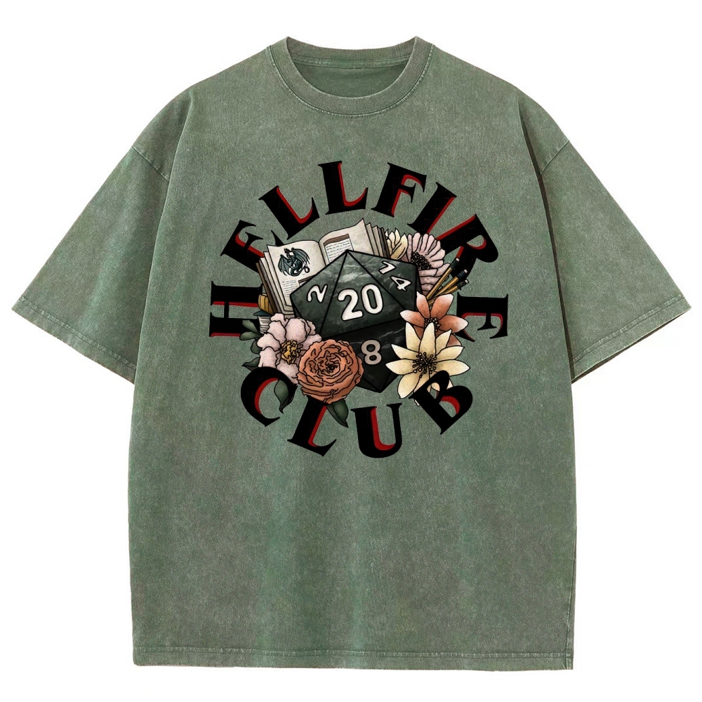 Hellfire Club Floral Dice Washed T-Shirt