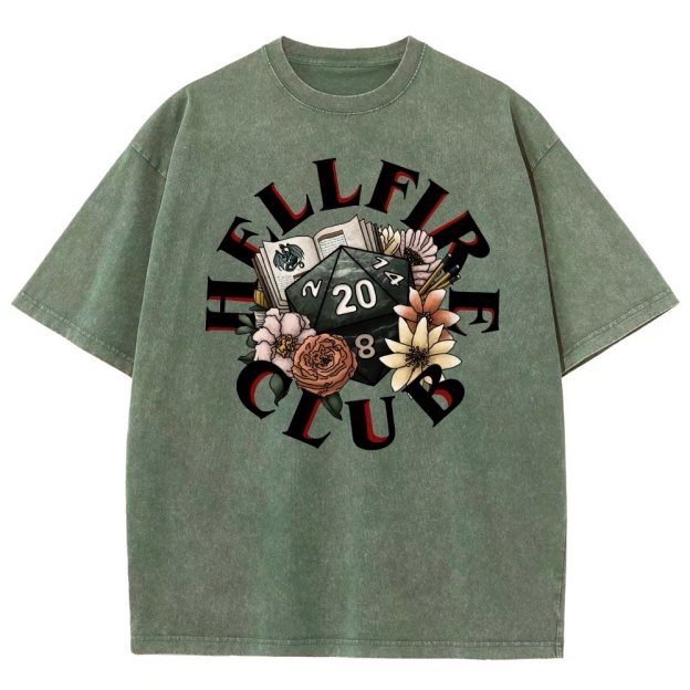 Hellfire Club Floral Dice Washed T-Shirt