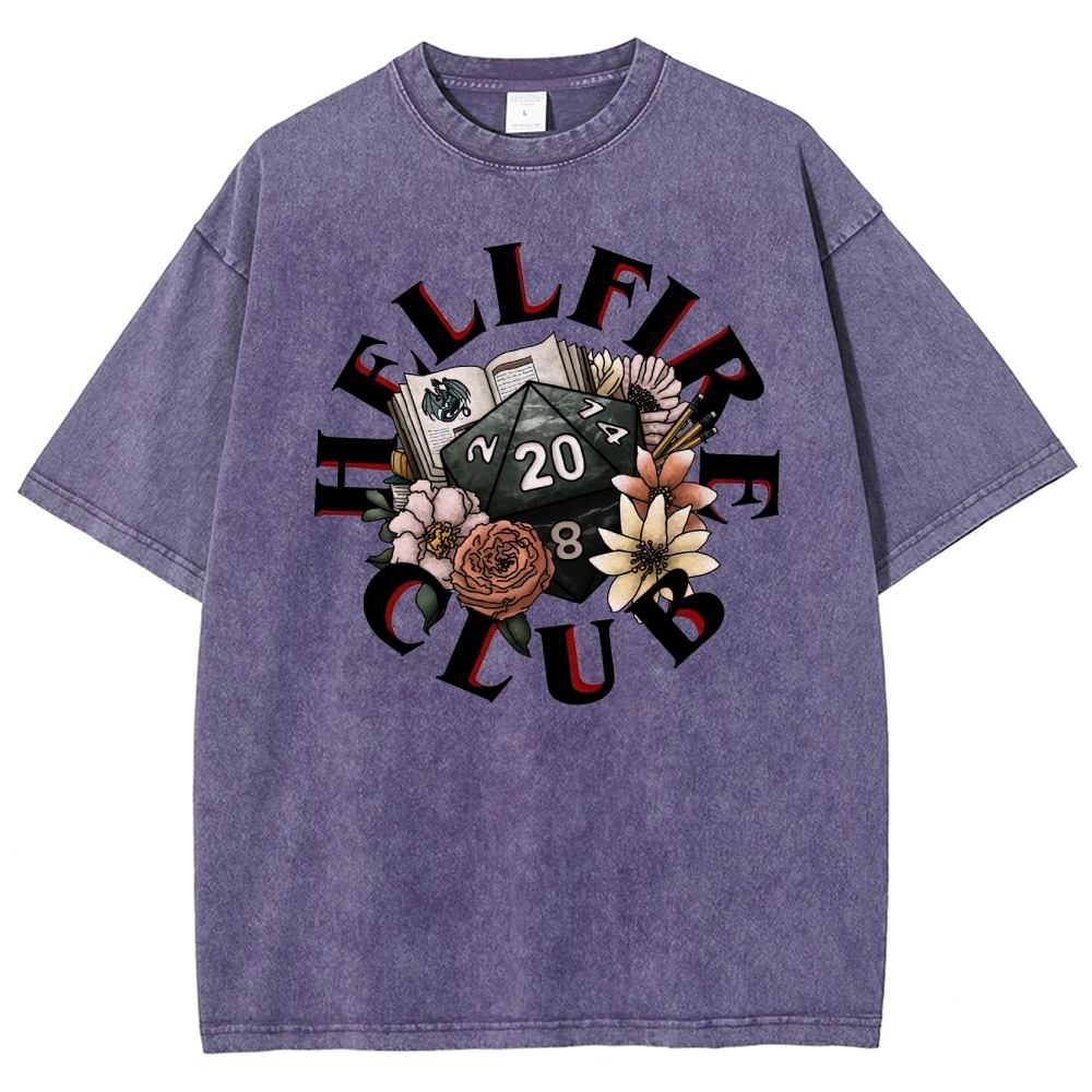 Hellfire Club Floral Dice Washed T-Shirt