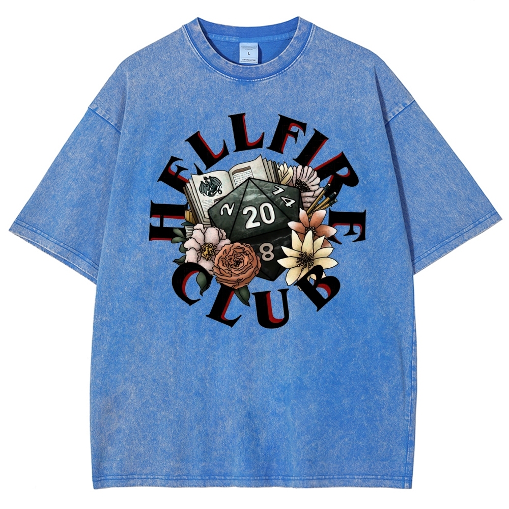 Hellfire Club Floral Dice Washed T-Shirt