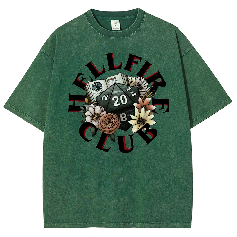 Hellfire Club Floral Dice Washed T-Shirt