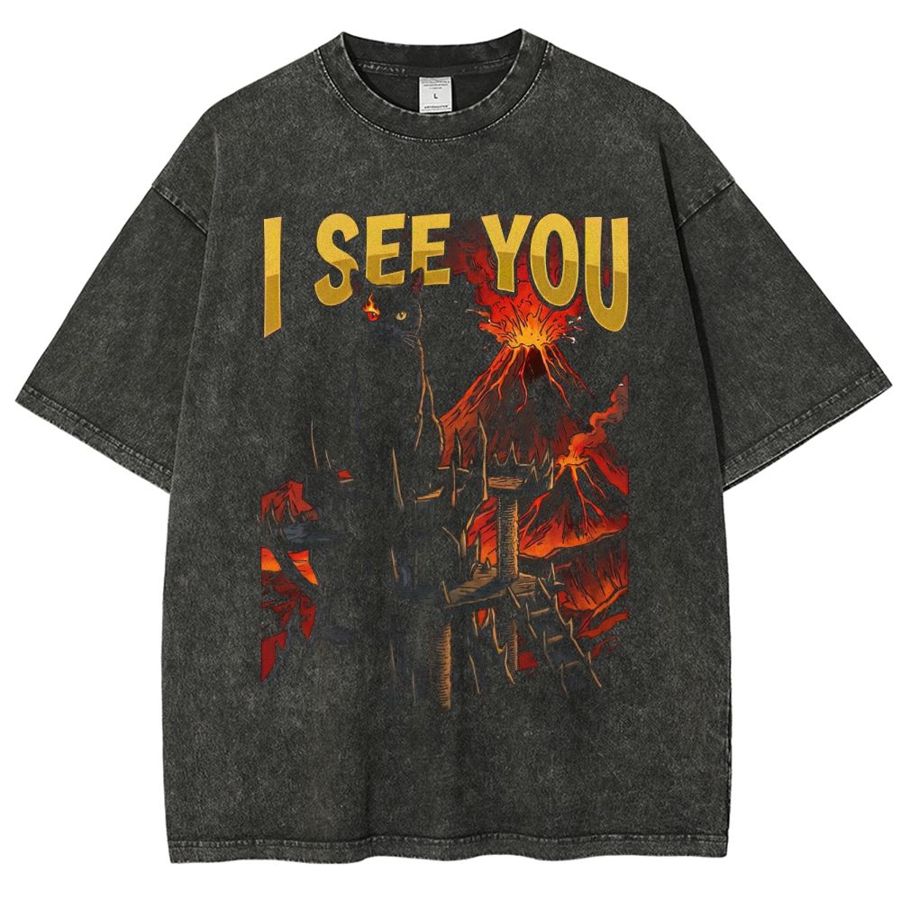 I See You Mordor Cat Washed T-Shirt