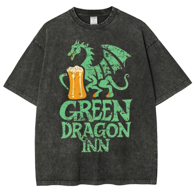 Green Dragon Inn Beer Retro Washed T-Shirt