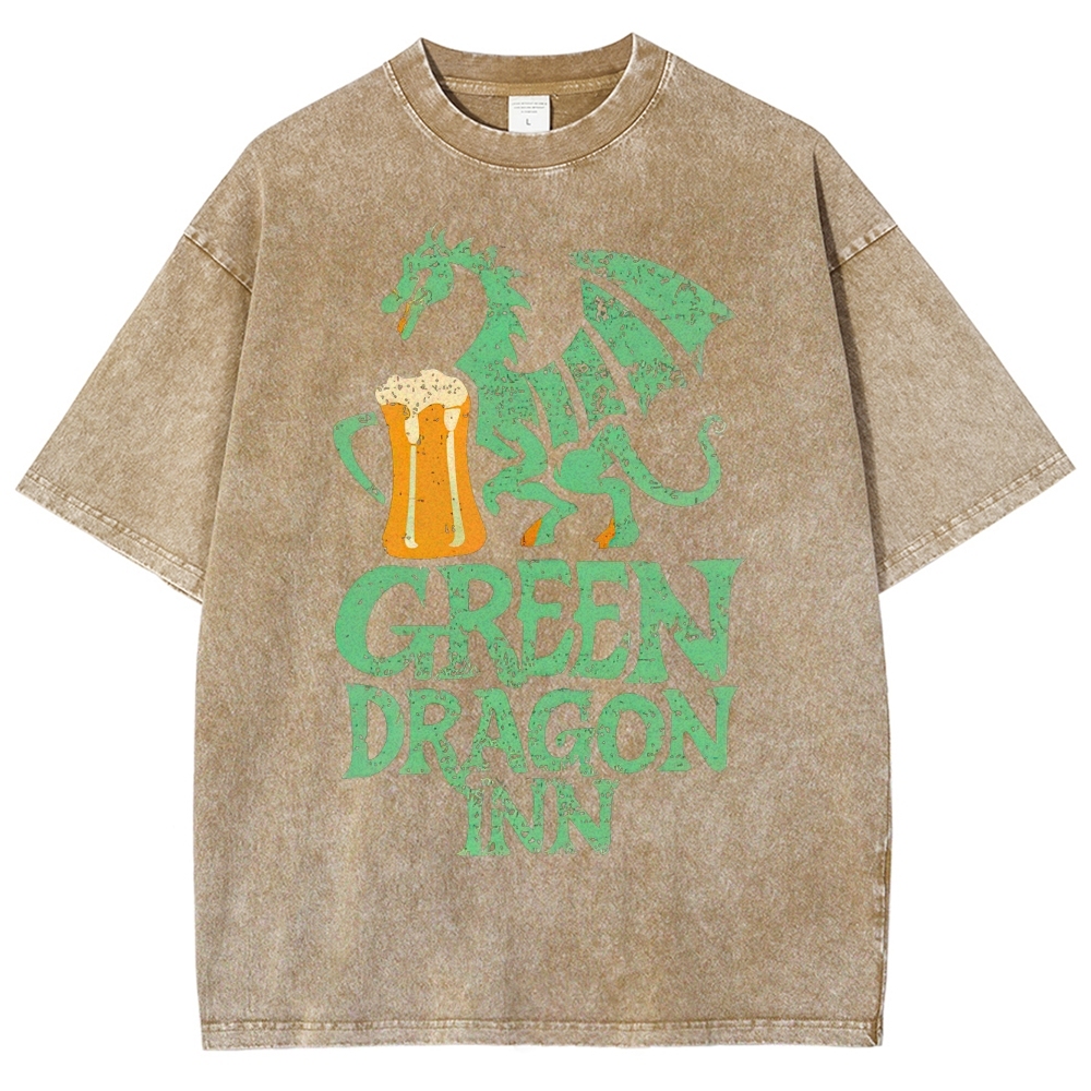 Green Dragon Inn Beer Retro Washed T-Shirt