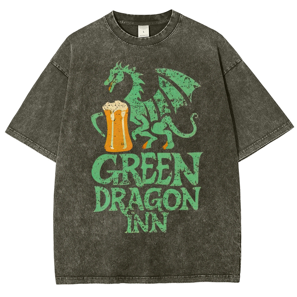 Green Dragon Inn Beer Retro Washed T-Shirt