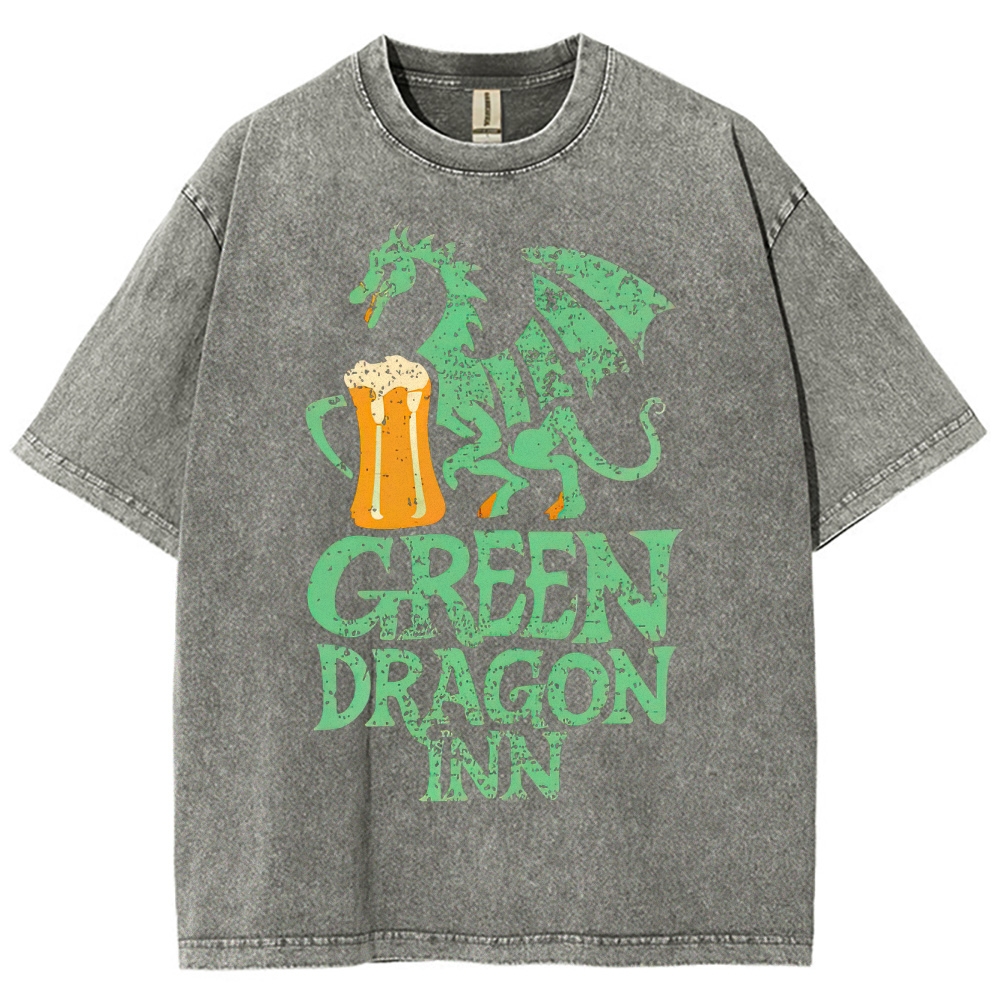 Green Dragon Inn Beer Retro Washed T-Shirt