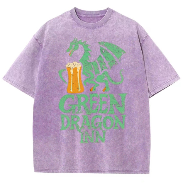 Green Dragon Inn Beer Retro Washed T-Shirt