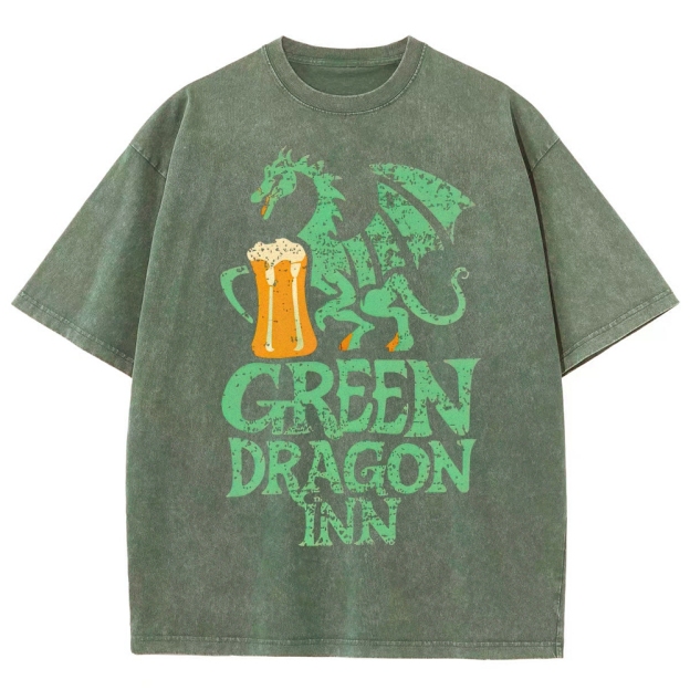 Green Dragon Inn Beer Retro Washed T-Shirt