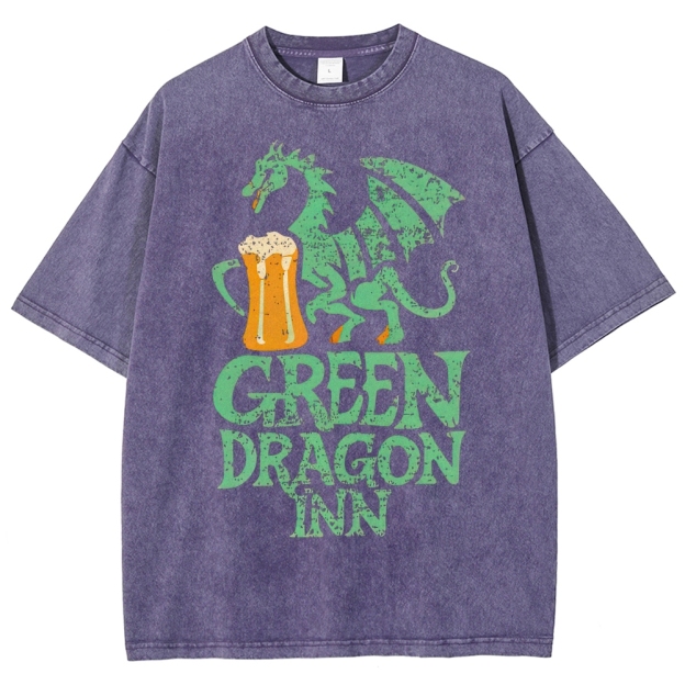 Green Dragon Inn Beer Retro Washed T-Shirt
