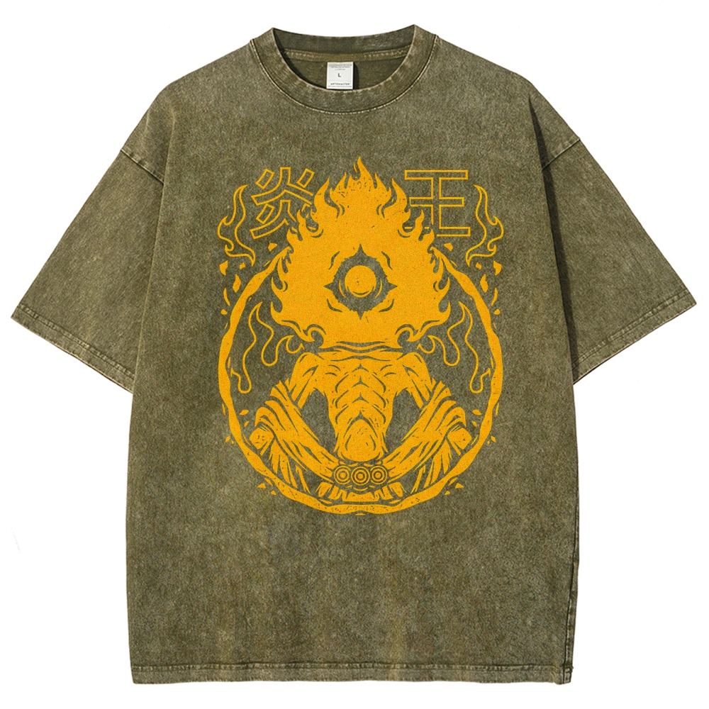 Flame King Vintage Symbol Washed T-Shirt
