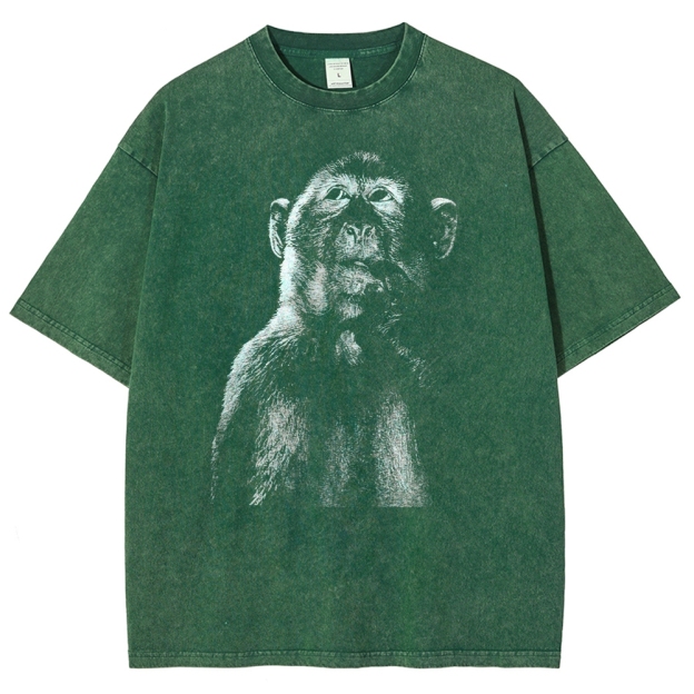 Funny Monkey  Washed T-Shirt 