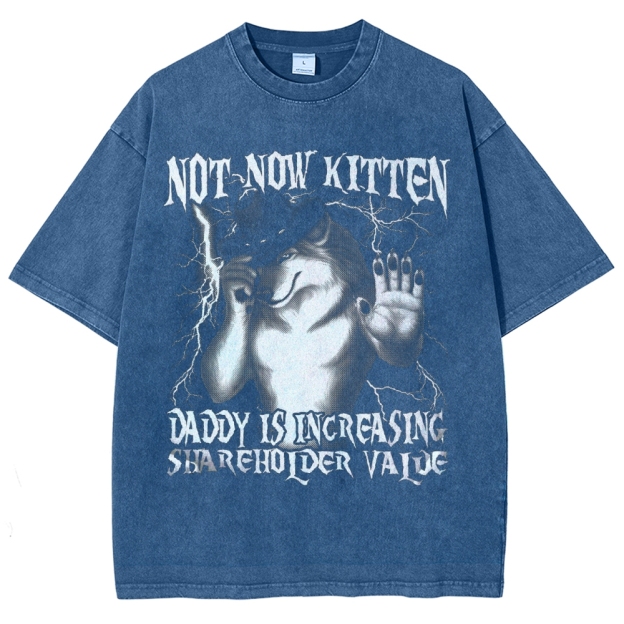 Fun Werewolf Emoji Retro Pattern Washed T-Shirt 