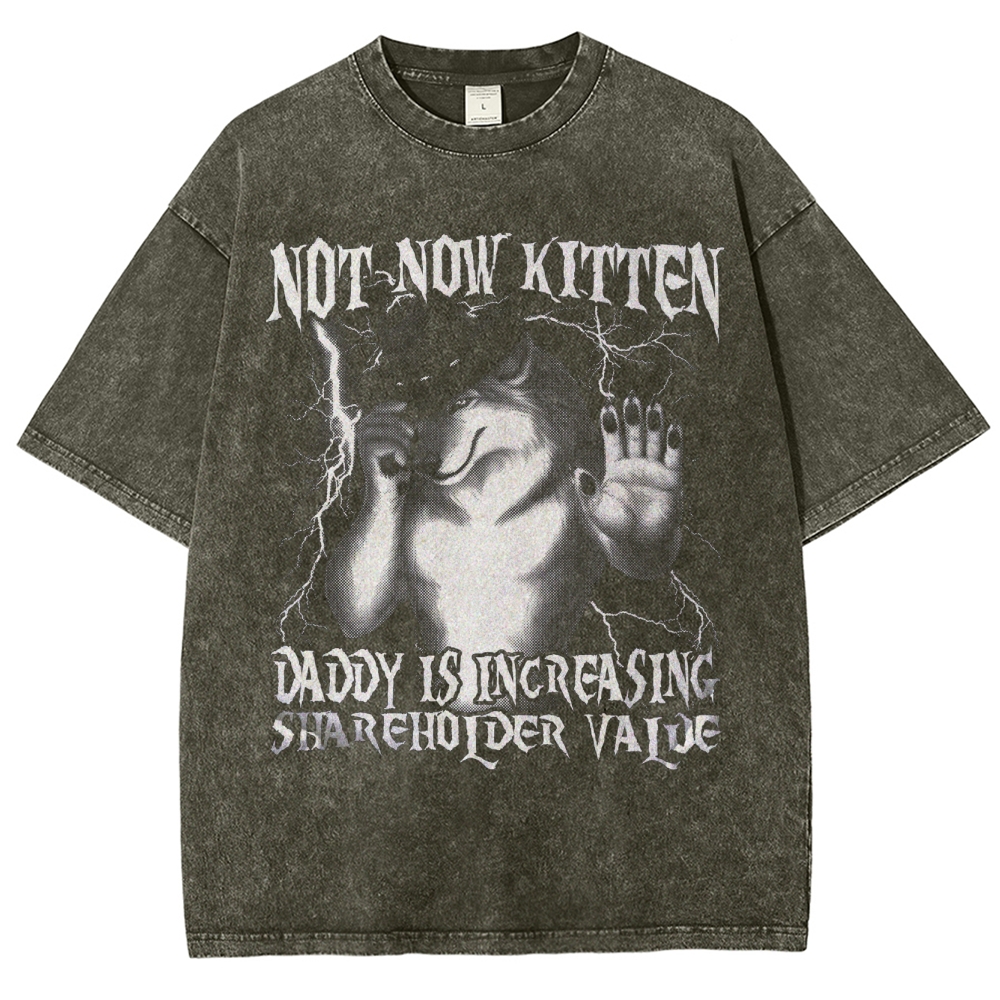 Fun Werewolf Emoji Retro Pattern Washed T-Shirt 