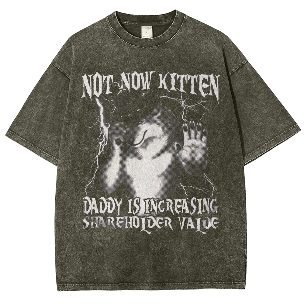 Fun Werewolf Emoji Retro Pattern Washed T-Shirt 