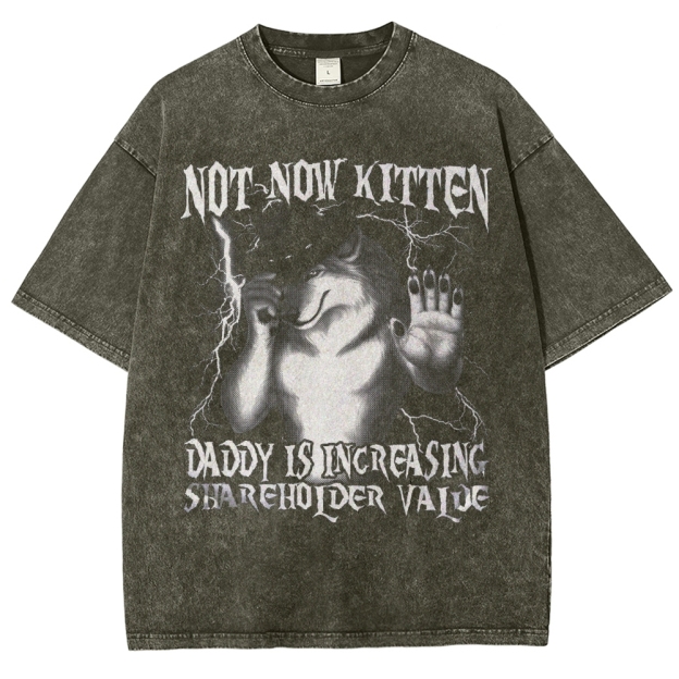 Fun Werewolf Emoji Retro Pattern Washed T-Shirt 