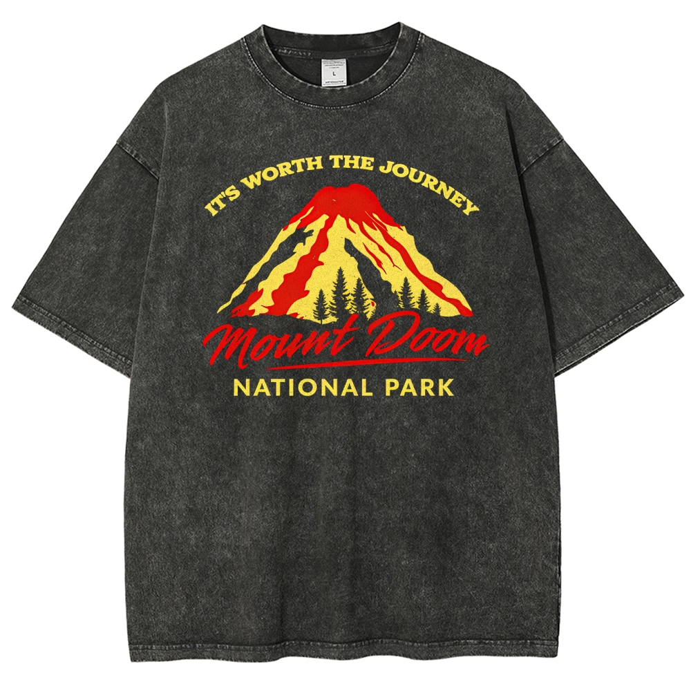 Mount Doom National Park Retro Washed T-Shirt