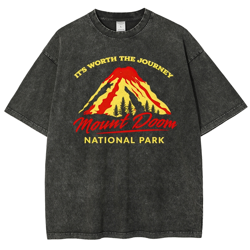Mount Doom National Park Retro Washed T-Shirt