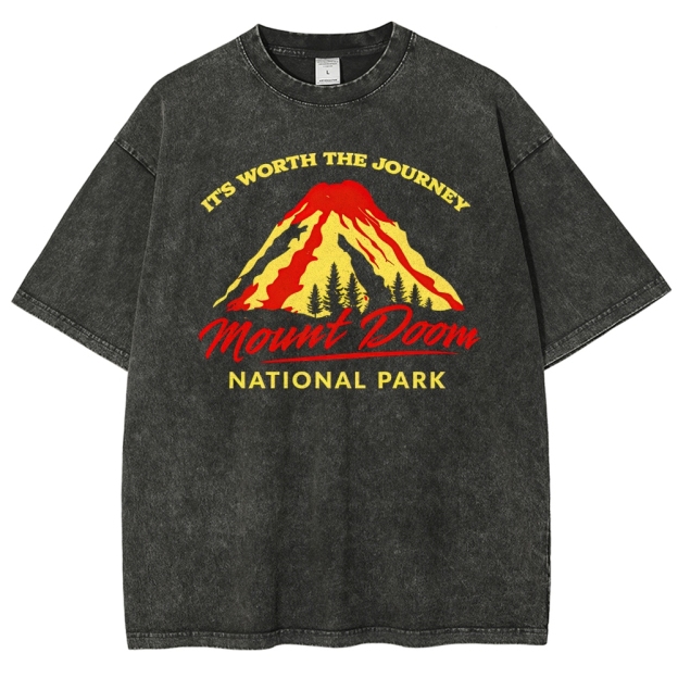 Mount Doom National Park Retro Washed T-Shirt