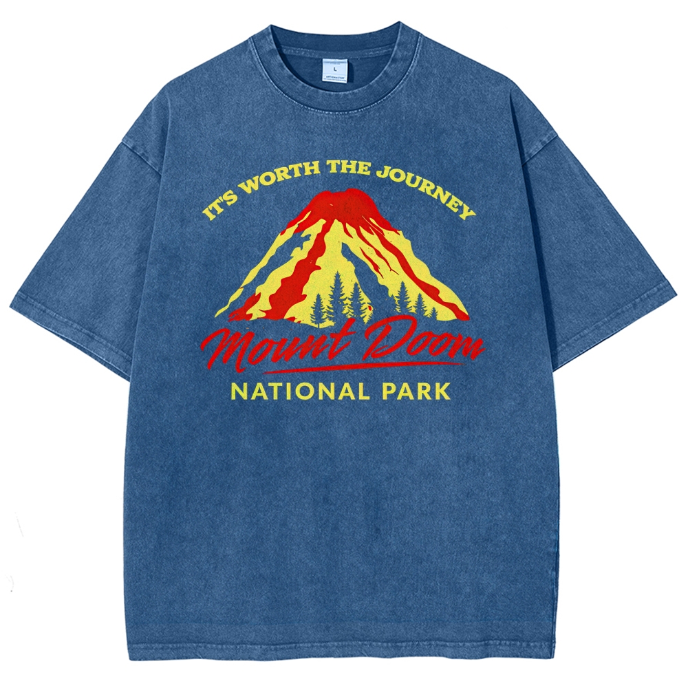 Mount Doom National Park Retro Washed T-Shirt
