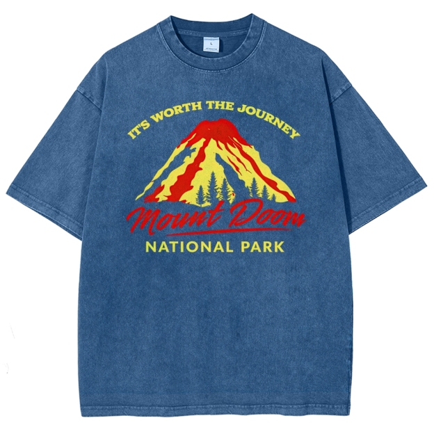 Mount Doom National Park Retro Washed T-Shirt