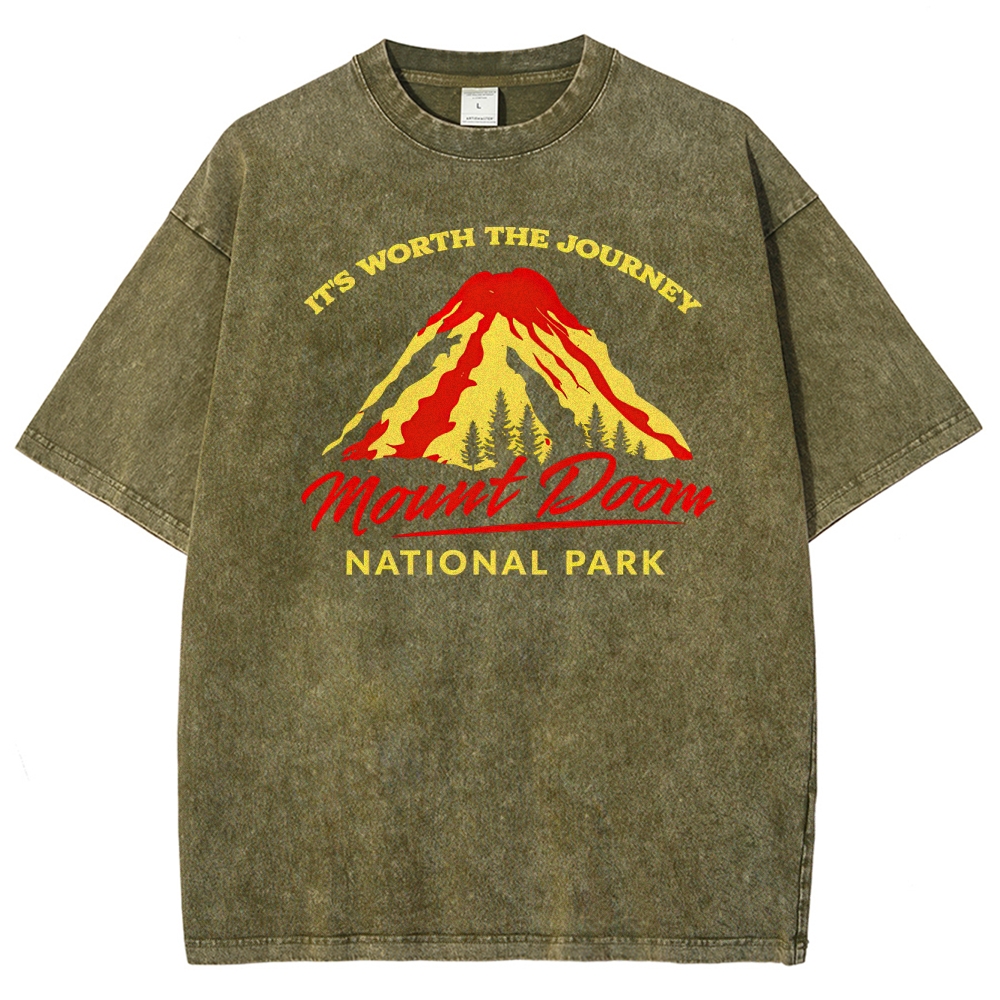Mount Doom National Park Retro Washed T-Shirt