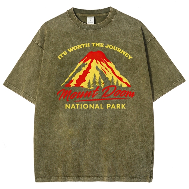 Mount Doom National Park Retro Washed T-Shirt