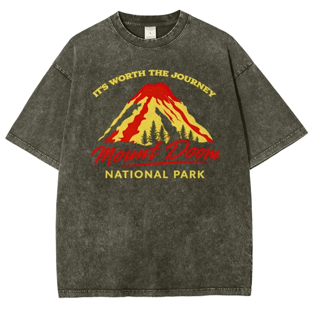 Mount Doom National Park Retro Washed T-Shirt