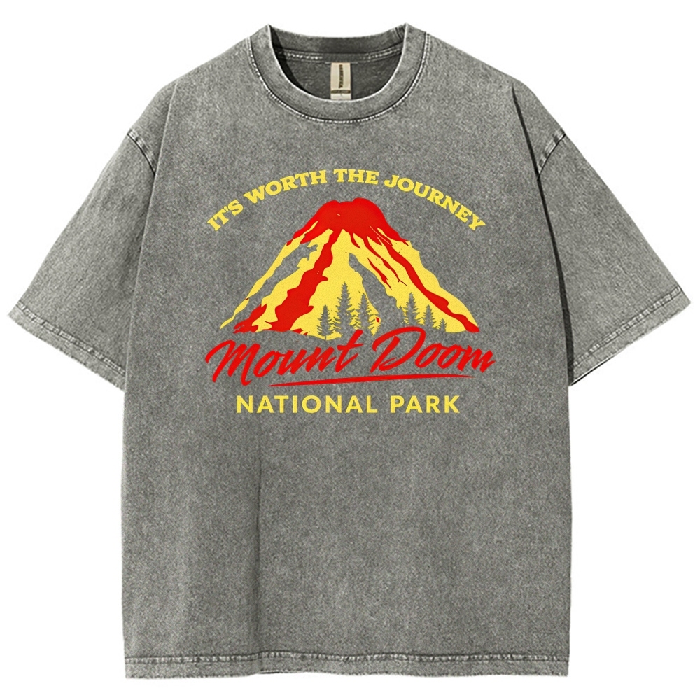 Mount Doom National Park Retro Washed T-Shirt