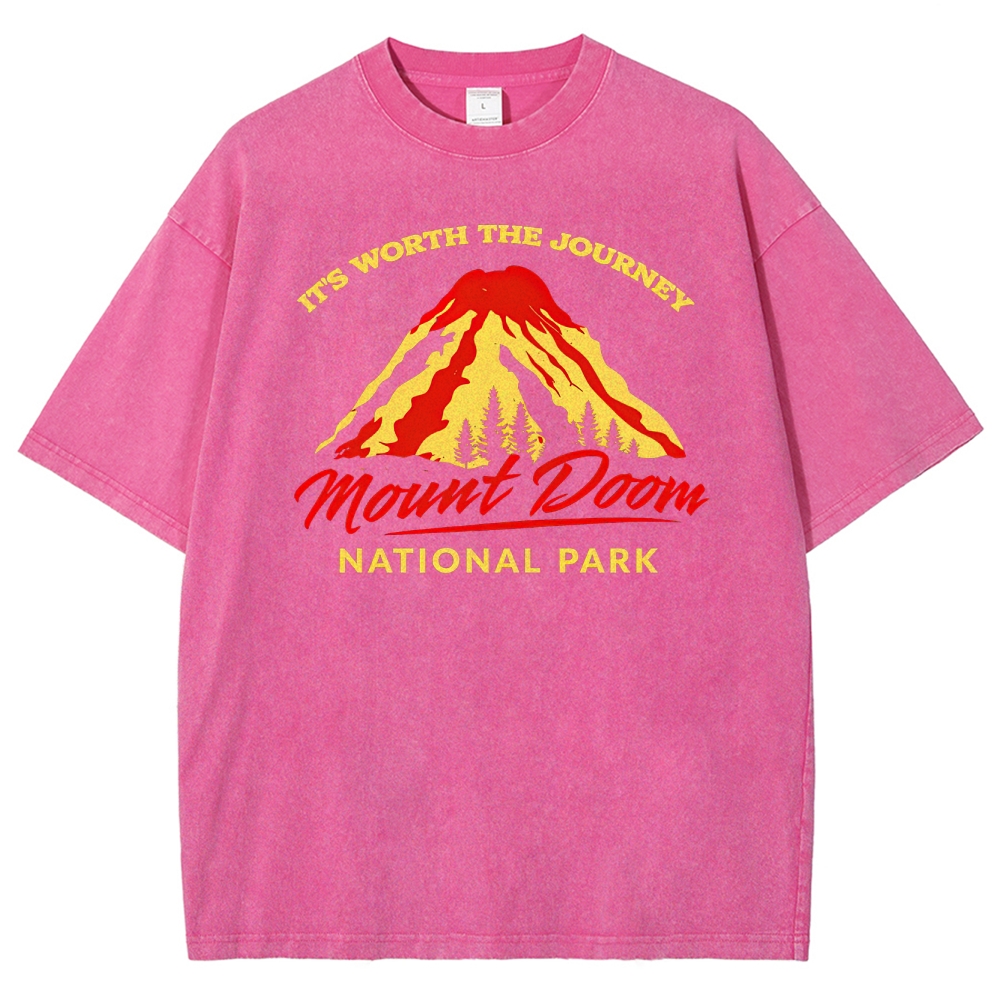 Mount Doom National Park Retro Washed T-Shirt