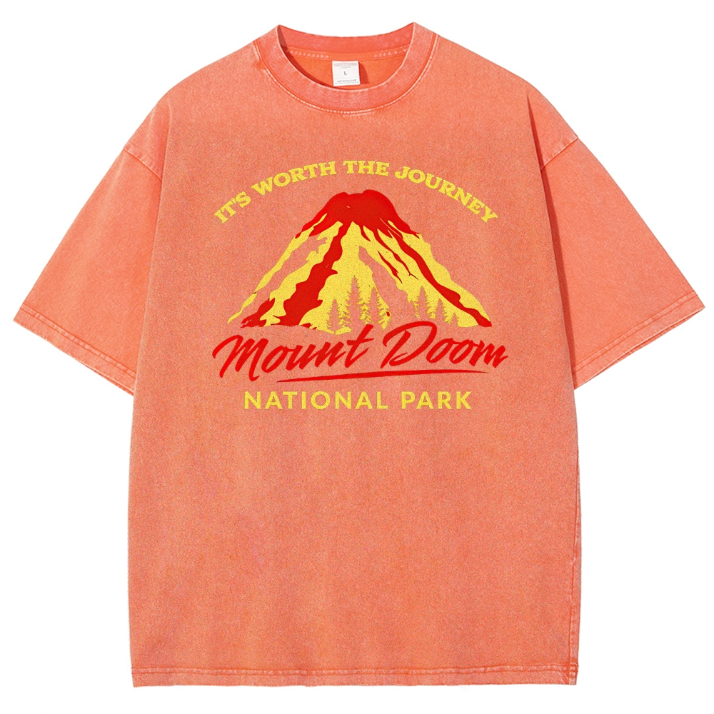 Mount Doom National Park Retro Washed T-Shirt