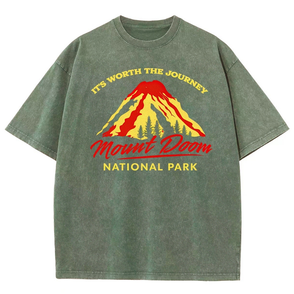 Mount Doom National Park Retro Washed T-Shirt