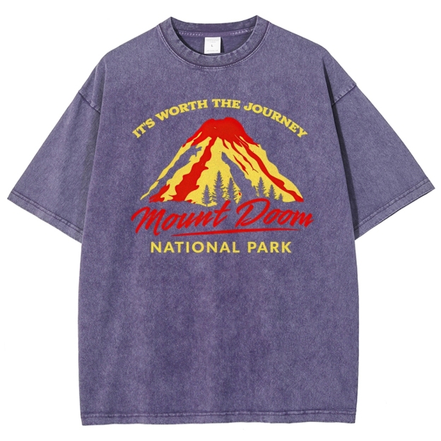 Mount Doom National Park Retro Washed T-Shirt