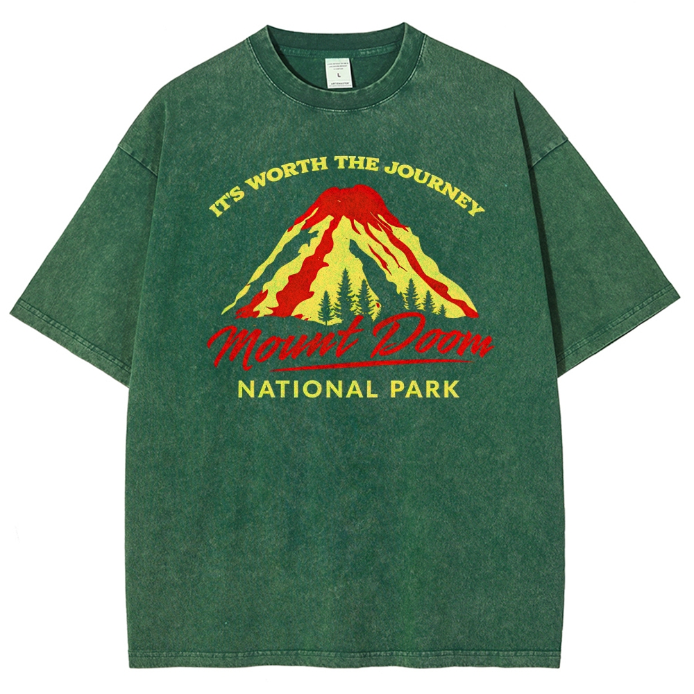 Mount Doom National Park Retro Washed T-Shirt