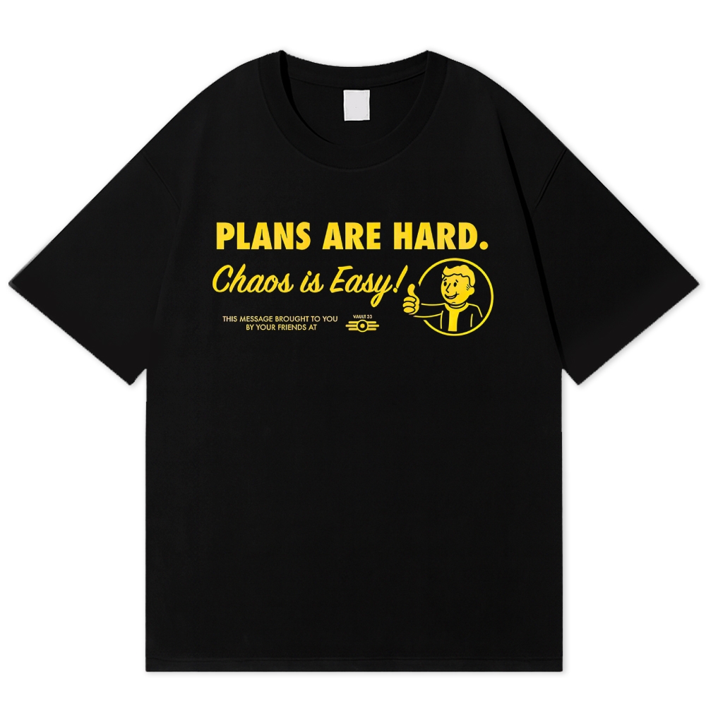 Plans vs Chaos Vault Boy Cotton T-shirt