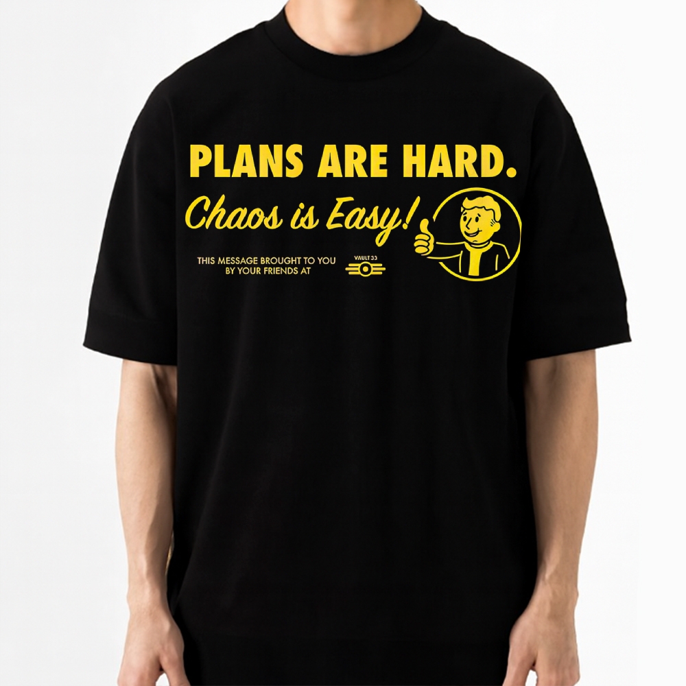 Plans vs Chaos Vault Boy Cotton T-shirt