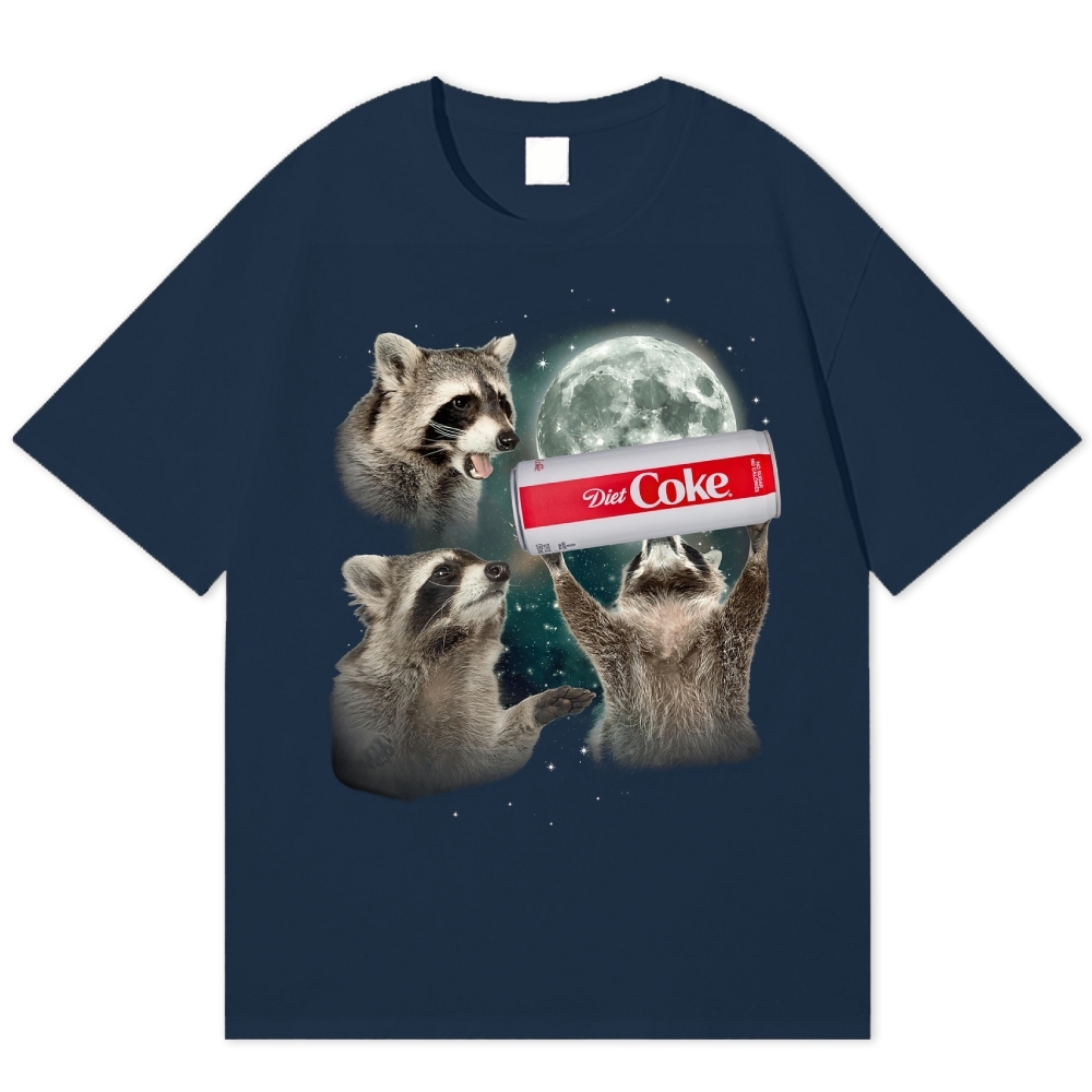 Funny Raccoon Diet Coke Cotton T-shirt 