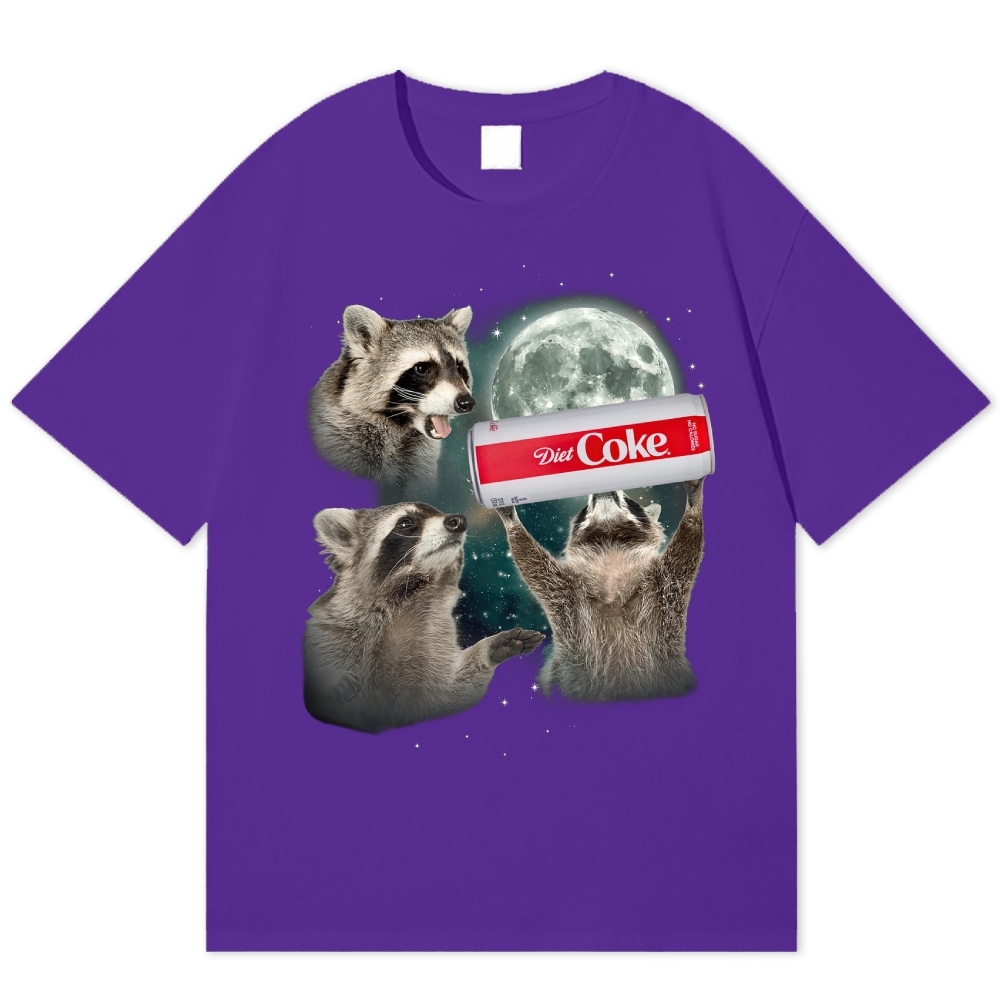 Funny Raccoon Diet Coke Cotton T-shirt 