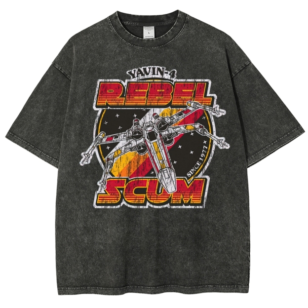 Galactic Fighter & Retro Rebellion Washed T-Shirt 