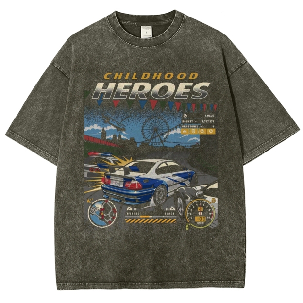 Childhood Heroes Racing Retro Washed T-Shirt