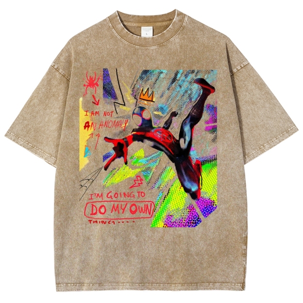 Anomaly Spider Retro Graffiti  Washed T-Shirt