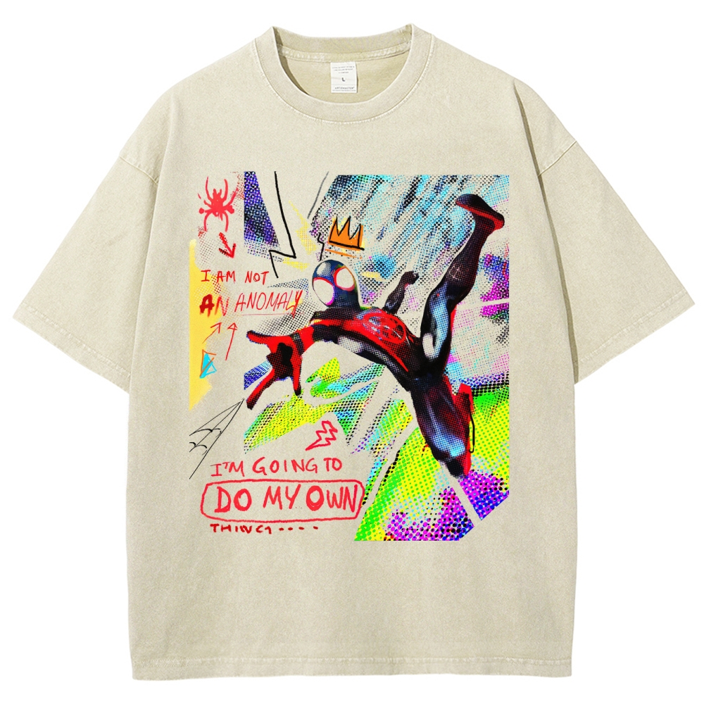 Anomaly Spider Retro Graffiti  Washed T-Shirt