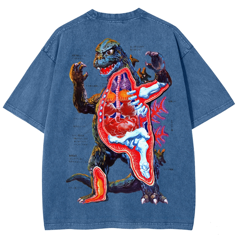Kaiju Anatomy Diagram Washed T-Shirt